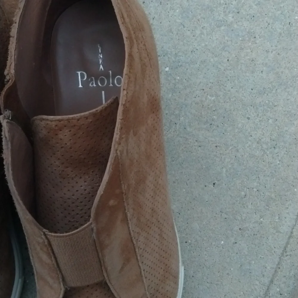 PAOLO FELICIA WEDGE SNEAKER Tan Suede size 9